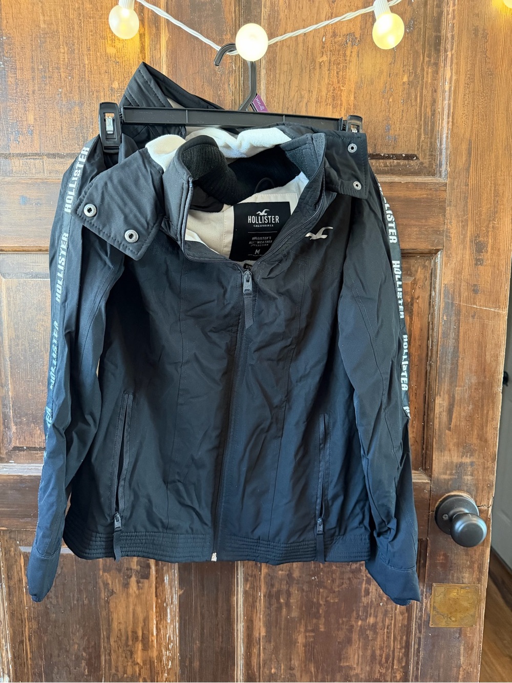 Hollister Black Hooded Lightweight Jacket